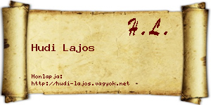 Hudi Lajos névjegykártya